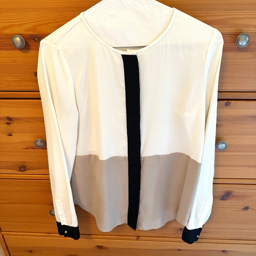 Ann Taylor Colorblock Button-Down Blouse - Sz 2